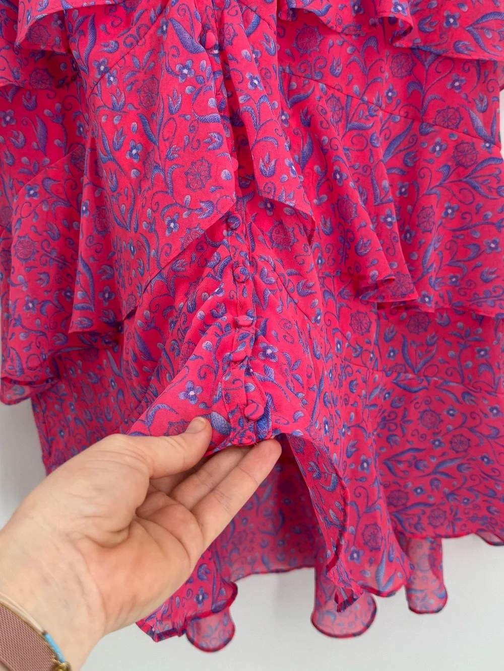 Allison New York Ella Tiered Midi Skirt | Pink Floral | Medium